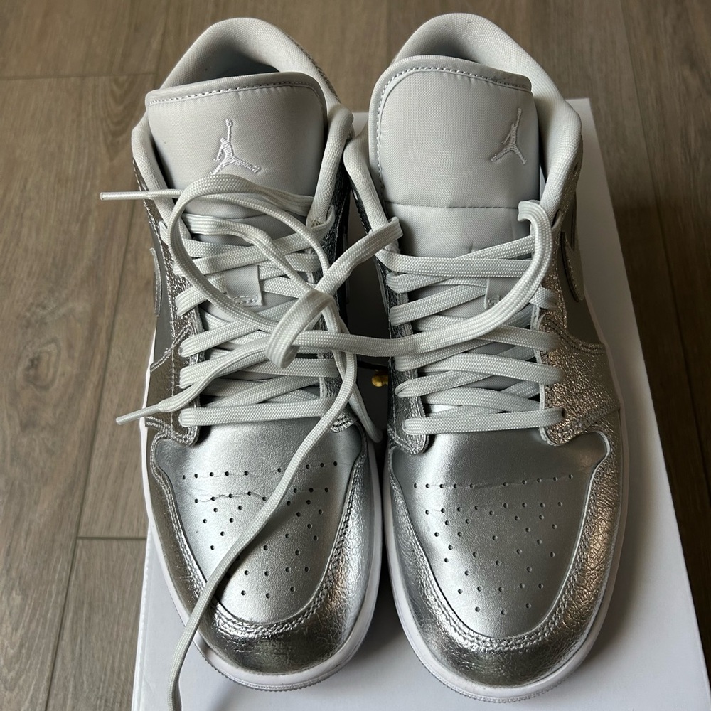 Silver and White Sneakers